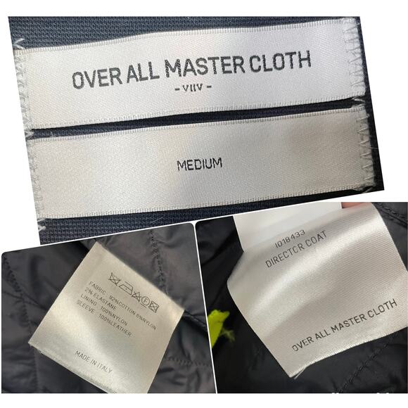 OAMC Over All Master Cloth Director Coat Jacket Cotton Leather Navy Blue Mens M - Picture 15 of 16